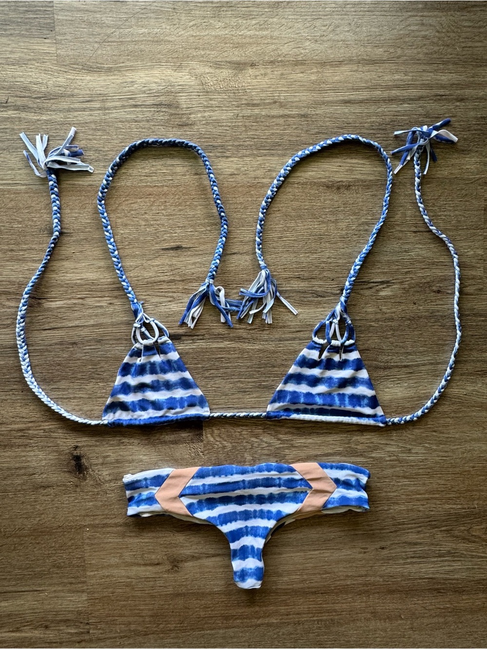 Acacia Swimwear bikini set in pacific tides print. Both size small